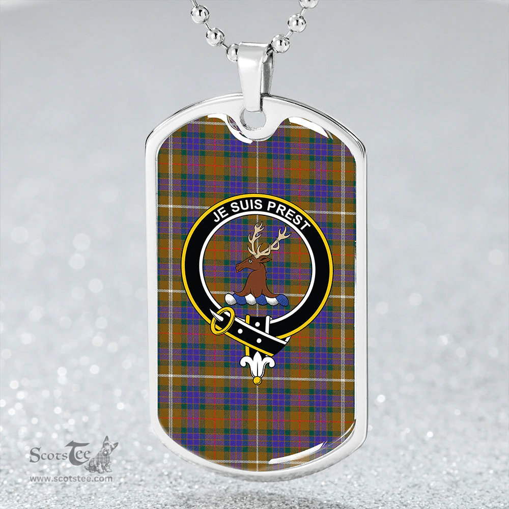 ScottishPlaid Fraser Hunting Modern Clan Tartan Dog Tag Necklace - Crest Classic Scottish Plaid Tartan Plaid