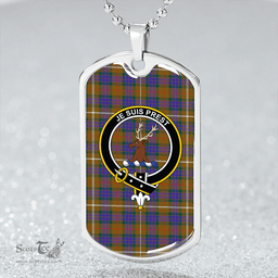 ScottishPlaid Fraser Hunting Modern Clan Tartan Dog Tag Necklace - Crest Classic Scottish Plaid Tartan Plaid