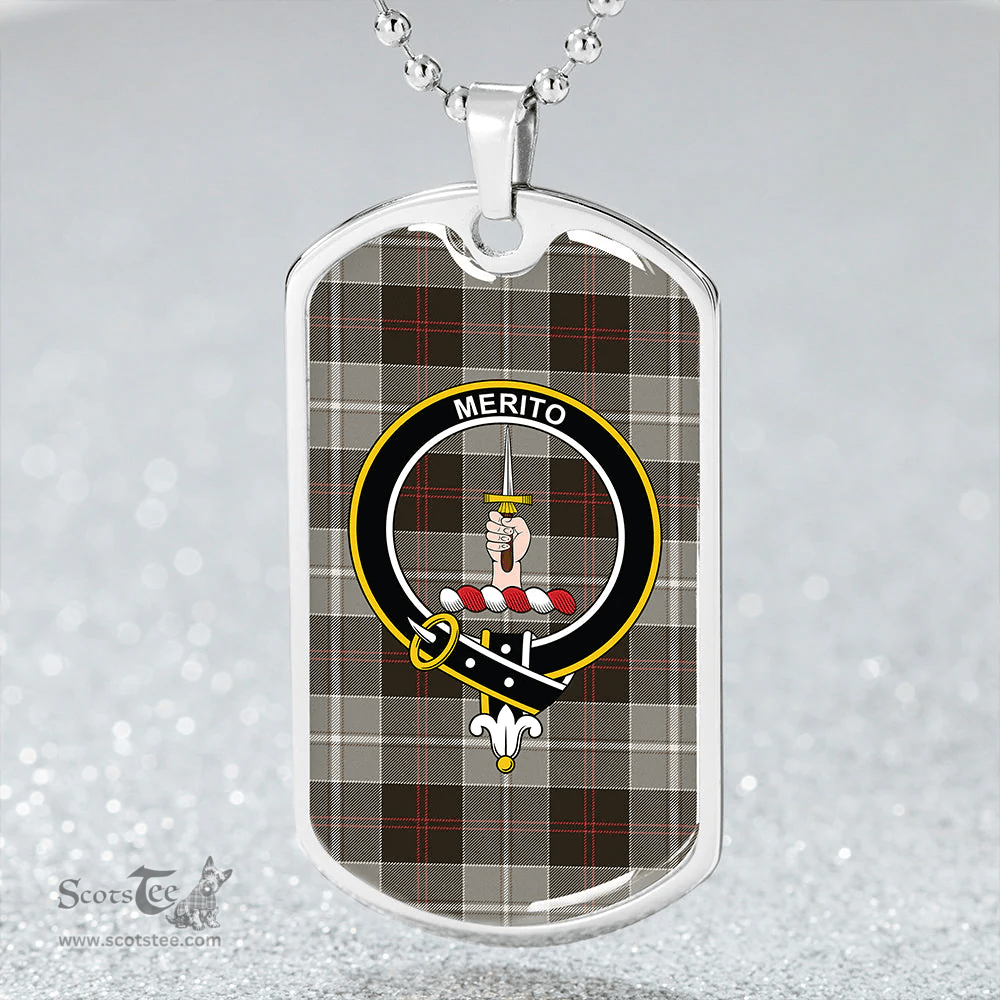 ScottishPlaid Dunlop Hunting Weathered Clan Tartan Dog Tag Necklace - Crest Classic Scottish Plaid Tartan Plaid