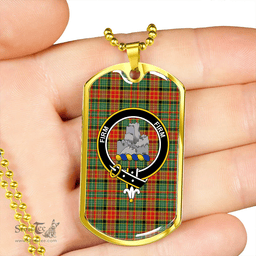 ScottishPlaid Dalrymple of Castleton #2 Modern Clan Tartan Dog Tag Necklace - Crest Classic Scottish Plaid Tartan Plaid