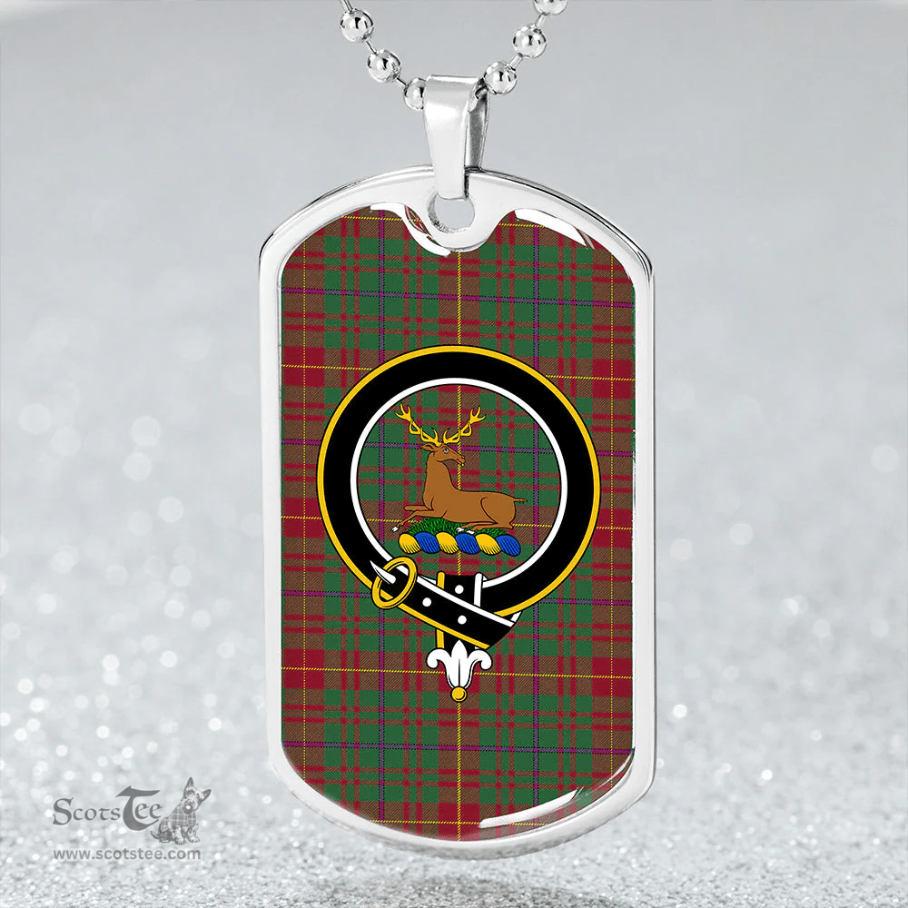 ScottishPlaid Fulton 1982 Modern Clan Tartan Dog Tag Necklace - Crest Classic Scottish Plaid Tartan Plaid