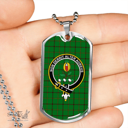 ScottishPlaid Don (Tribe of Mar) Clan Tartan Dog Tag Necklace - Crest Classic Scottish Plaid Tartan Plaid