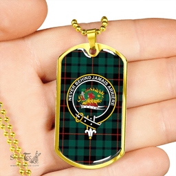 ScottishPlaid Douglas Black Modern Clan Tartan Dog Tag Necklace - Crest Classic Scottish Plaid Tartan Plaid