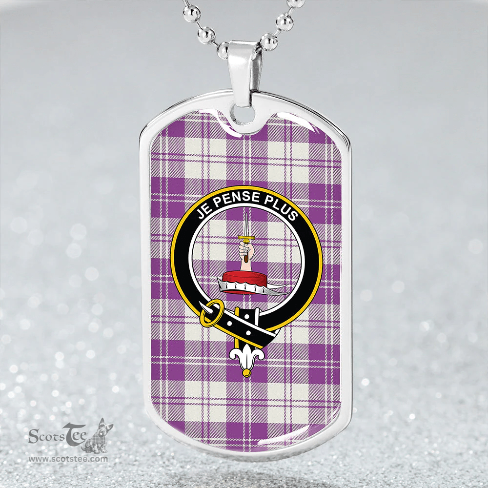 ScottishPlaid Erskine Green Clan Tartan Dog Tag Necklace - Crest Classic Scottish Plaid Tartan Plaid