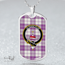 ScottishPlaid Erskine Green Clan Tartan Dog Tag Necklace - Crest Classic Scottish Plaid Tartan Plaid