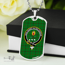 ScottishPlaid Don (Tribe of Mar) Clan Tartan Dog Tag Necklace - Crest Classic Scottish Plaid Tartan Plaid