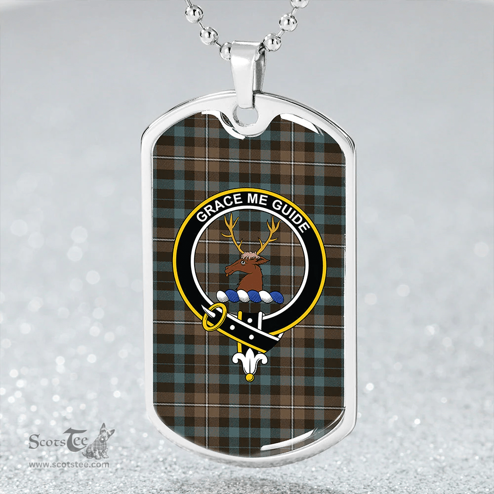 ScottishPlaid Forbes Old Weathered Clan Tartan Dog Tag Necklace - Crest Classic Scottish Plaid Tartan Plaid
