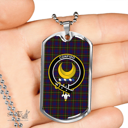 ScottishPlaid Durie Clan Tartan Dog Tag Necklace - Crest Classic Scottish Plaid Tartan Plaid