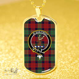 ScottishPlaid Fraser of Altyre Modern Clan Tartan Dog Tag Necklace - Crest Classic Scottish Plaid Tartan Plaid