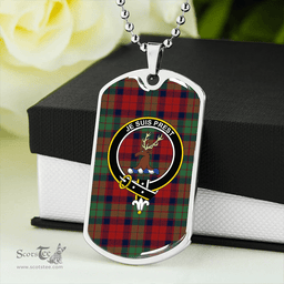 ScottishPlaid Fraser of Altyre Modern Clan Tartan Dog Tag Necklace - Crest Classic Scottish Plaid Tartan Plaid