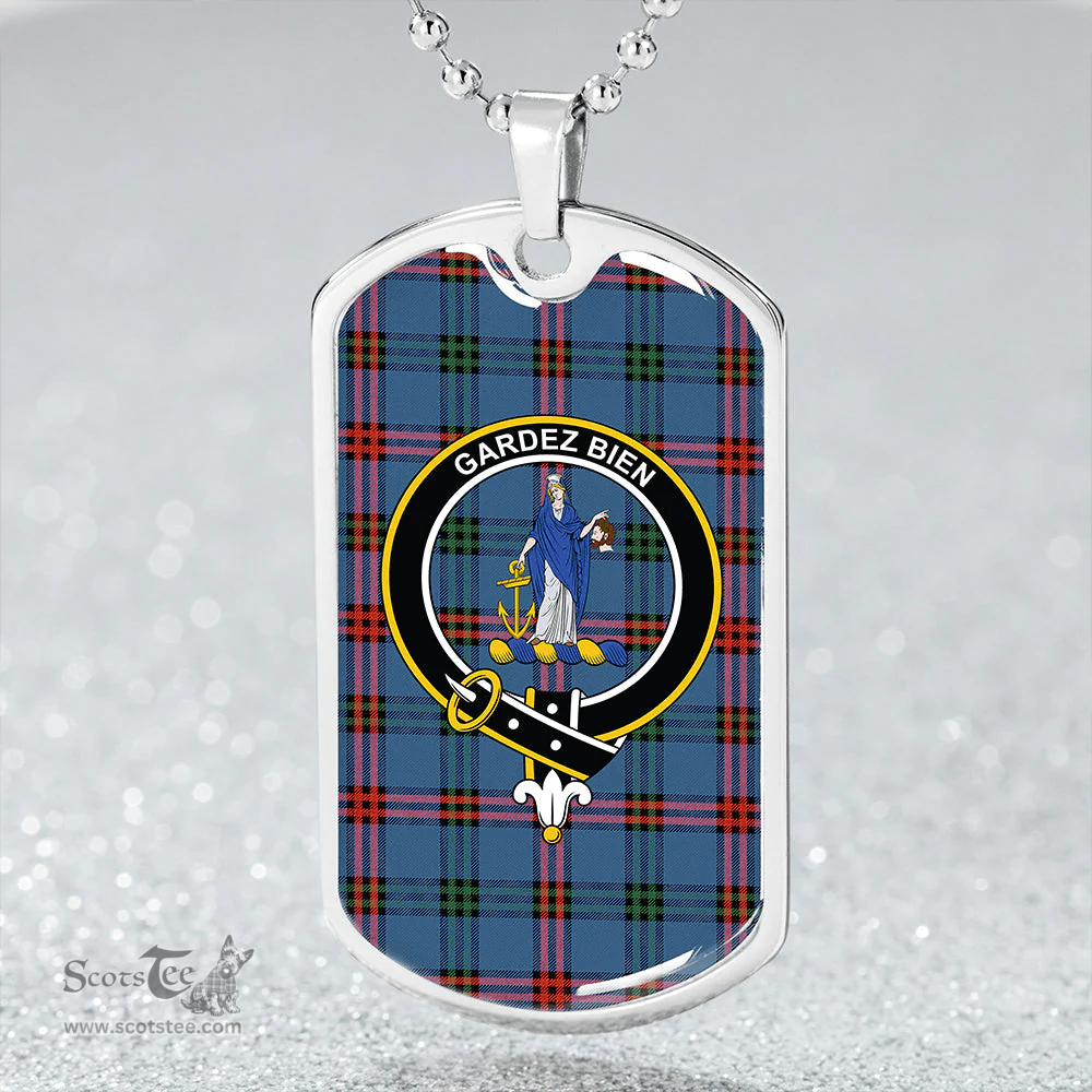 ScottishPlaid Eglinton District (Montgomery of Ayrshire) Ancient Clan Tartan Dog Tag Necklace - Crest Classic Scottish Plaid Tartan Plaid