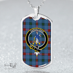 ScottishPlaid Eglinton District (Montgomery of Ayrshire) Ancient Clan Tartan Dog Tag Necklace - Crest Classic Scottish Plaid Tartan Plaid
