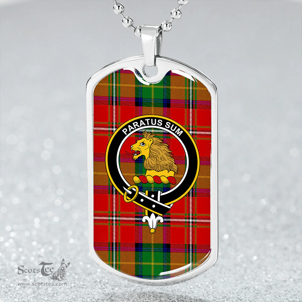 ScottishPlaid Fairlie Modern Clan Tartan Dog Tag Necklace - Crest Classic Scottish Plaid Tartan Plaid