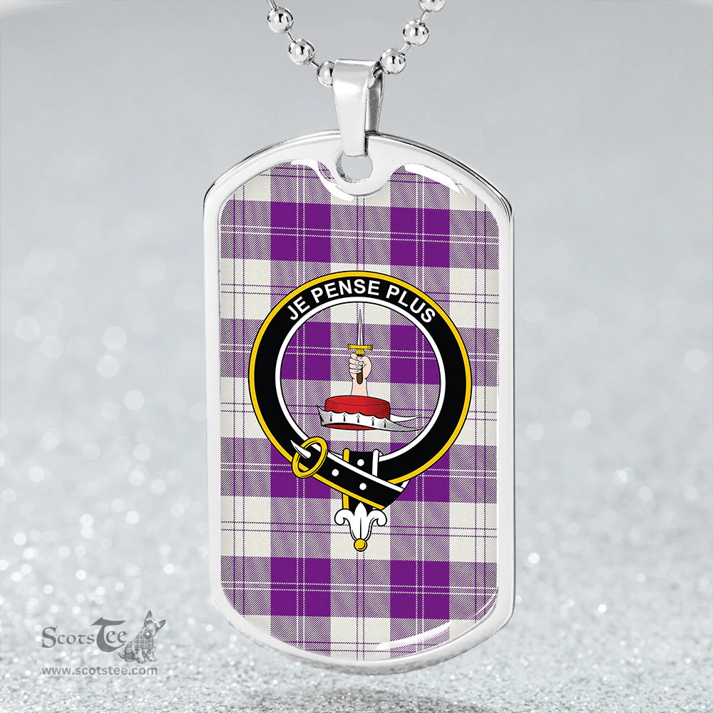 ScottishPlaid Erskine Red Clan Tartan Dog Tag Necklace - Crest Classic Scottish Plaid Tartan Plaid