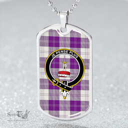 ScottishPlaid Erskine Red Clan Tartan Dog Tag Necklace - Crest Classic Scottish Plaid Tartan Plaid