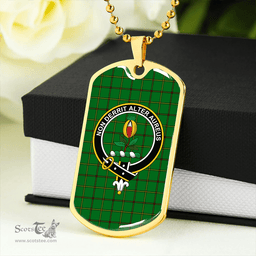 ScottishPlaid Don (Tribe of Mar) Clan Tartan Dog Tag Necklace - Crest Classic Scottish Plaid Tartan Plaid