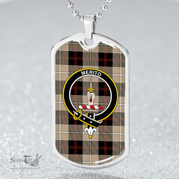 ScottishPlaid Dunlop Hunting Ancient Clan Tartan Dog Tag Necklace - Crest Classic Scottish Plaid Tartan Plaid