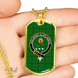 ScottishPlaid Don (Tribe of Mar) Clan Tartan Dog Tag Necklace - Crest Classic Scottish Plaid Tartan Plaid