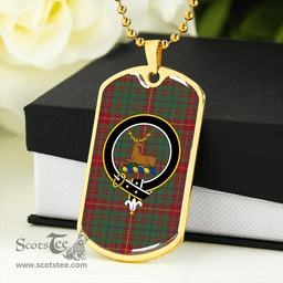 ScottishPlaid Fulton 1982 Modern Clan Tartan Dog Tag Necklace - Crest Classic Scottish Plaid Tartan Plaid