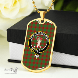 ScottishPlaid Donachie Modern Clan Tartan Dog Tag Necklace - Crest Classic Scottish Plaid Tartan Plaid