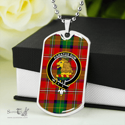 ScottishPlaid Fairlie Modern Clan Tartan Dog Tag Necklace - Crest Classic Scottish Plaid Tartan Plaid