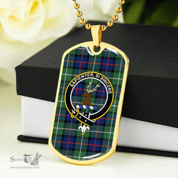 ScottishPlaid Davidson of Tulloch Modern Clan Tartan Dog Tag Necklace - Crest Classic Scottish Plaid Tartan Plaid