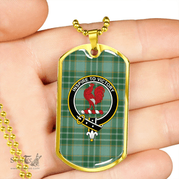 ScottishPlaid Currie Ancient Clan Tartan Dog Tag Necklace - Crest Classic Scottish Plaid Tartan Plaid