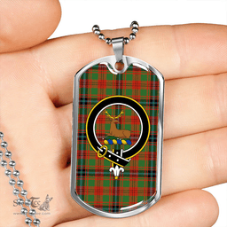 ScottishPlaid Fulton 1999 Ancient Clan Tartan Dog Tag Necklace - Crest Classic Scottish Plaid Tartan Plaid