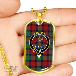 ScottishPlaid Fraser of Altyre Modern Clan Tartan Dog Tag Necklace - Crest Classic Scottish Plaid Tartan Plaid