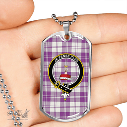ScottishPlaid Erskine Green Clan Tartan Dog Tag Necklace - Crest Classic Scottish Plaid Tartan Plaid