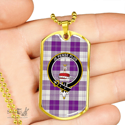 ScottishPlaid Erskine Red Clan Tartan Dog Tag Necklace - Crest Classic Scottish Plaid Tartan Plaid