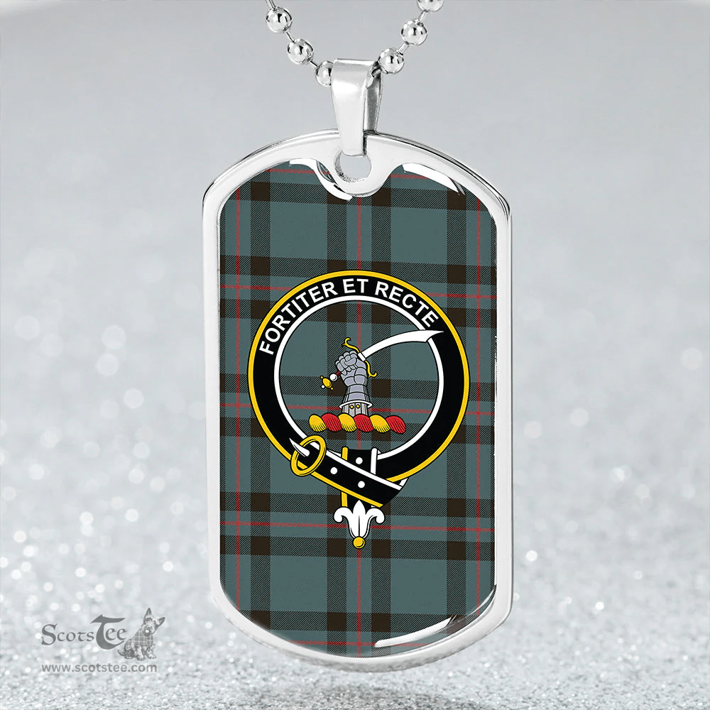 ScottishPlaid Elliot (Ellot) Weathered Clan Tartan Dog Tag Necklace - Crest Classic Scottish Plaid Tartan Plaid