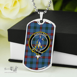 ScottishPlaid Eglinton District (Montgomery of Ayrshire) Ancient Clan Tartan Dog Tag Necklace - Crest Classic Scottish Plaid Tartan Plaid