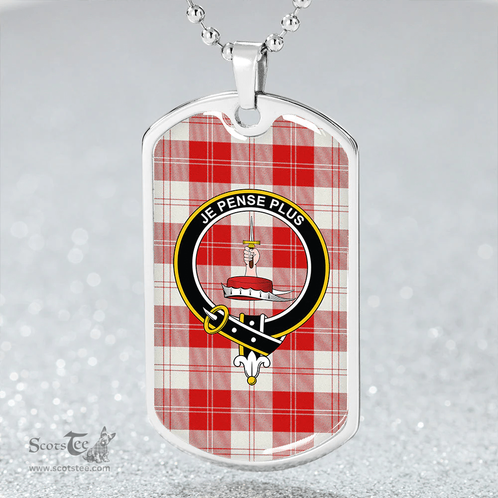 ScottishPlaid Erskine Weathered Clan Tartan Dog Tag Necklace - Crest Classic Scottish Plaid Tartan Plaid
