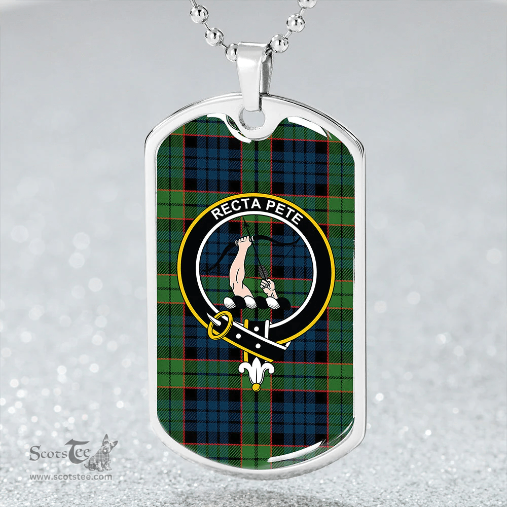 ScottishPlaid Fletcher Family Modern Clan Tartan Dog Tag Necklace - Crest Classic Scottish Plaid Tartan Plaid