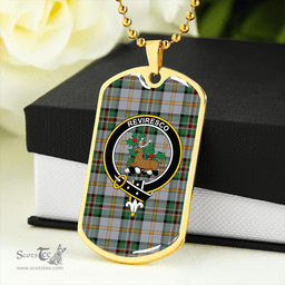 ScottishPlaid Dinwoodie Modern Clan Tartan Dog Tag Necklace - Crest Classic Scottish Plaid Tartan Plaid