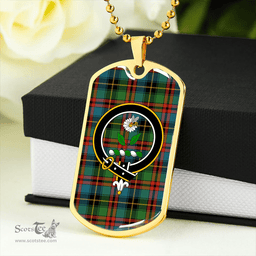 ScottishPlaid Deas Ancient Clan Tartan Dog Tag Necklace - Crest Classic Scottish Plaid Tartan Plaid
