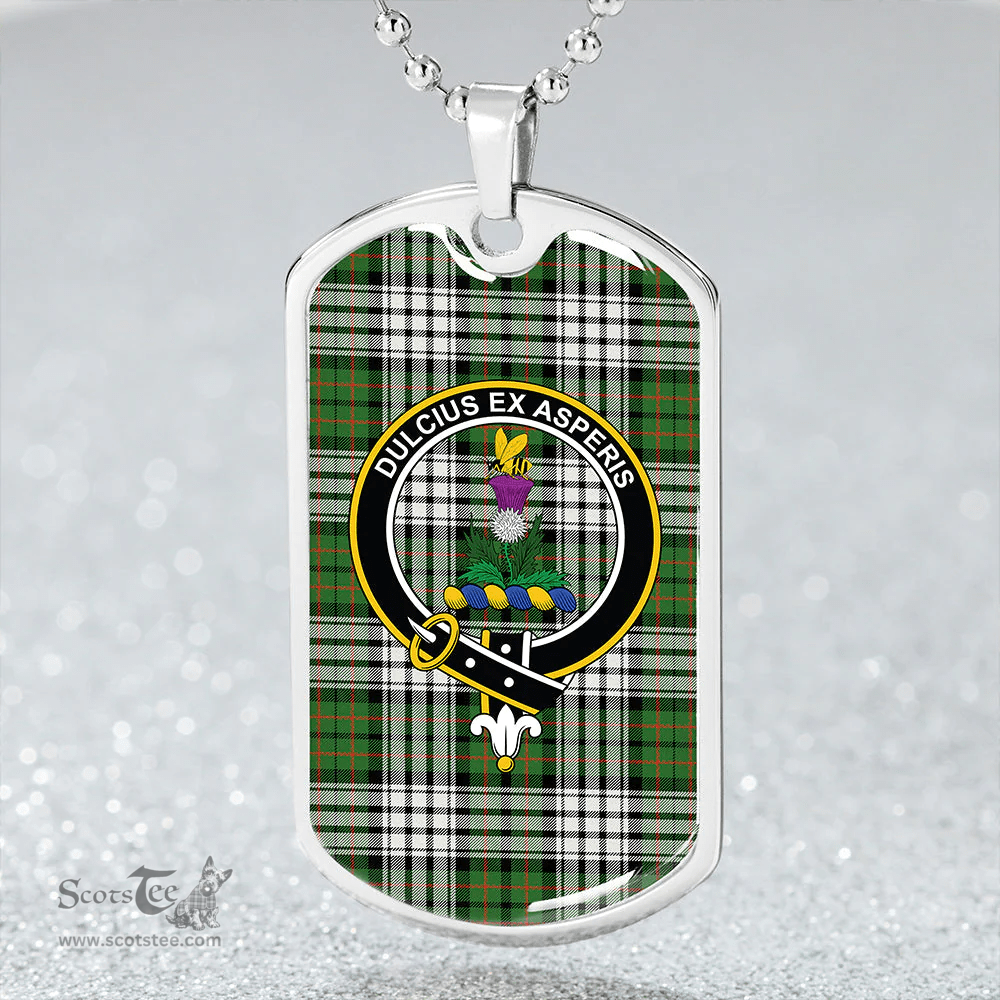ScottishPlaid Ferguson Dress #2 Ancient Clan Tartan Dog Tag Necklace - Crest Classic Scottish Plaid Tartan Plaid