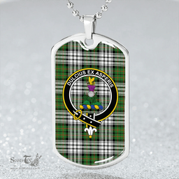 ScottishPlaid Ferguson Dress #2 Ancient Clan Tartan Dog Tag Necklace - Crest Classic Scottish Plaid Tartan Plaid
