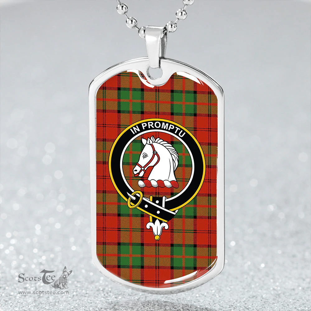 ScottishPlaid Dunbar Ancient Clan Tartan Dog Tag Necklace - Crest Classic Scottish Plaid Tartan Plaid