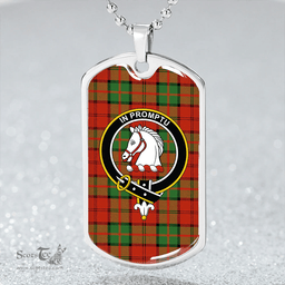ScottishPlaid Dunbar Ancient Clan Tartan Dog Tag Necklace - Crest Classic Scottish Plaid Tartan Plaid