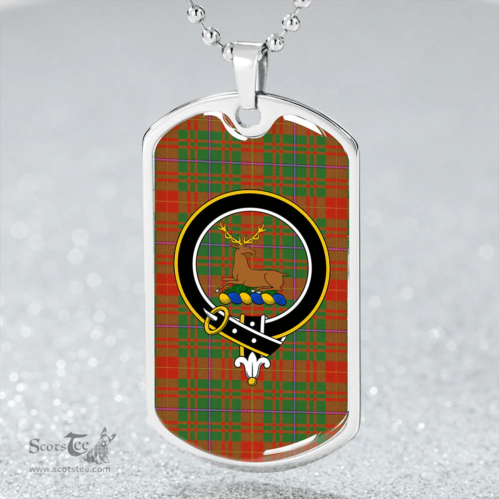 ScottishPlaid Fulton 1982 Ancient Clan Tartan Dog Tag Necklace - Crest Classic Scottish Plaid Tartan Plaid
