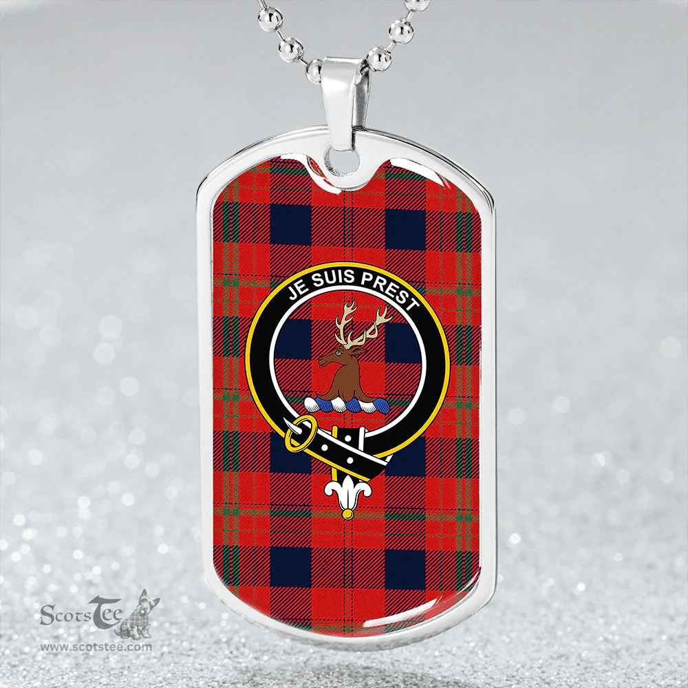 ScottishPlaid Fraser Isabella Modern Clan Tartan Dog Tag Necklace - Crest Classic Scottish Plaid Tartan Plaid