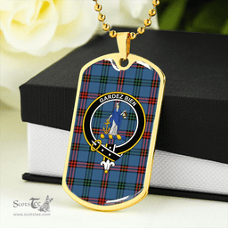 ScottishPlaid Eglinton District (Montgomery of Ayrshire) Ancient Clan Tartan Dog Tag Necklace - Crest Classic Scottish Plaid Tartan Plaid