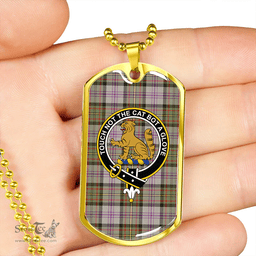 ScottishPlaid Firth of Tay (Gillies Dress) Weathered Clan Tartan Dog Tag Necklace - Crest Classic Scottish Plaid Tartan Plaid