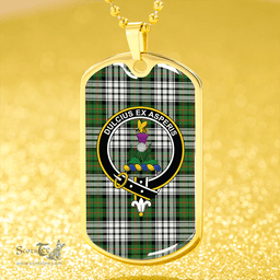 ScottishPlaid Ferguson Dress #2 Ancient Clan Tartan Dog Tag Necklace - Crest Classic Scottish Plaid Tartan Plaid