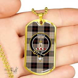 ScottishPlaid Dunlop Hunting Ancient Clan Tartan Dog Tag Necklace - Crest Classic Scottish Plaid Tartan Plaid