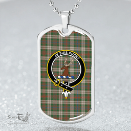 ScottishPlaid Fraser Hunting Dress Ancient Clan Tartan Dog Tag Necklace - Crest Classic Scottish Plaid Tartan Plaid