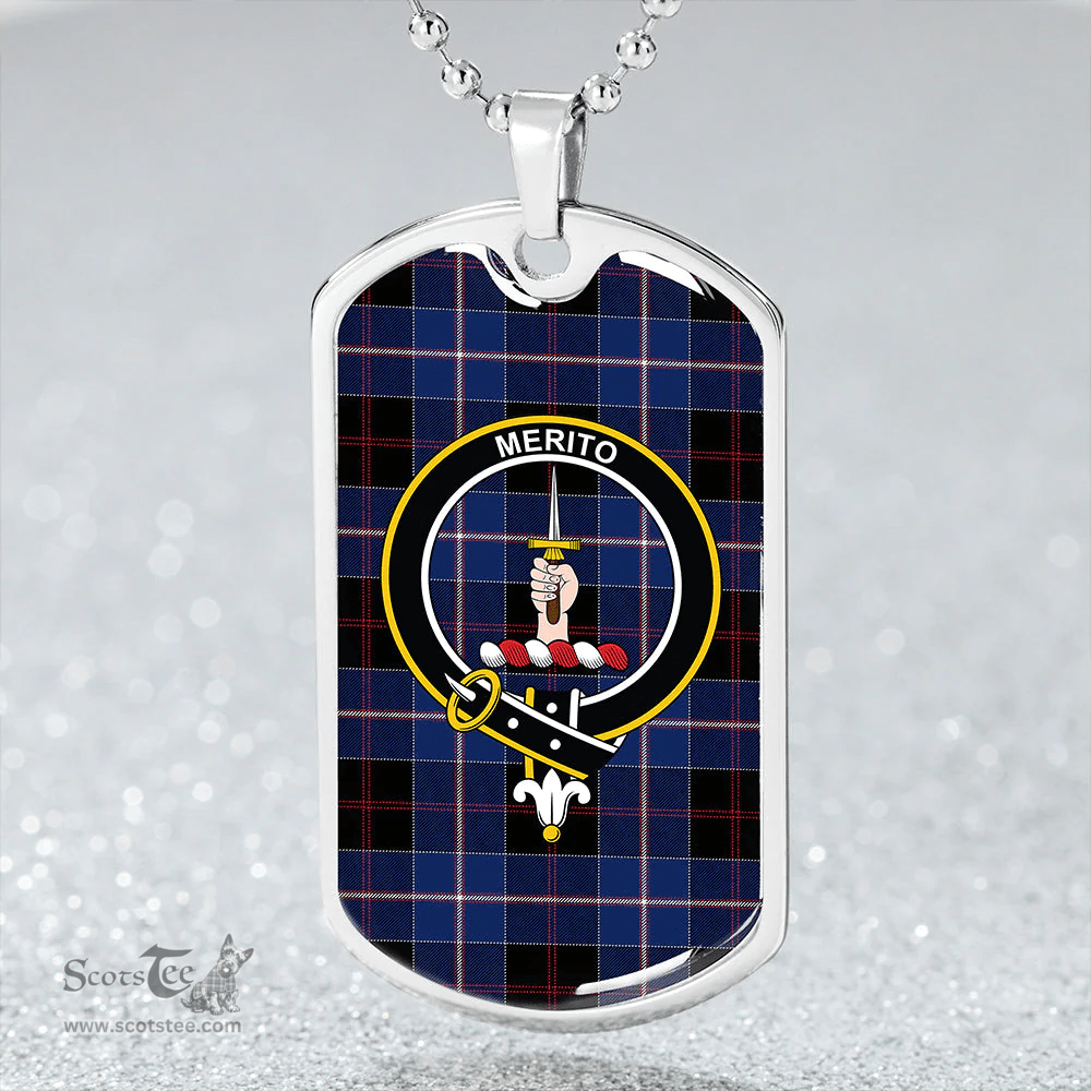 ScottishPlaid Dunlop Modern Clan Tartan Dog Tag Necklace - Crest Classic Scottish Plaid Tartan Plaid