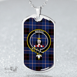 ScottishPlaid Dunlop Modern Clan Tartan Dog Tag Necklace - Crest Classic Scottish Plaid Tartan Plaid